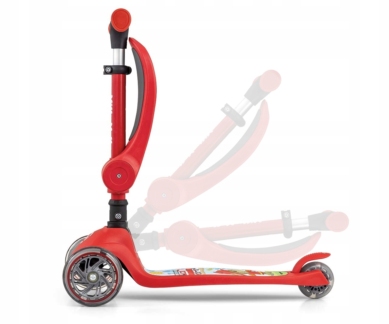 Balanční tříkolová koloběžka pro děti Led Scooter Fuzzy Milly Mally