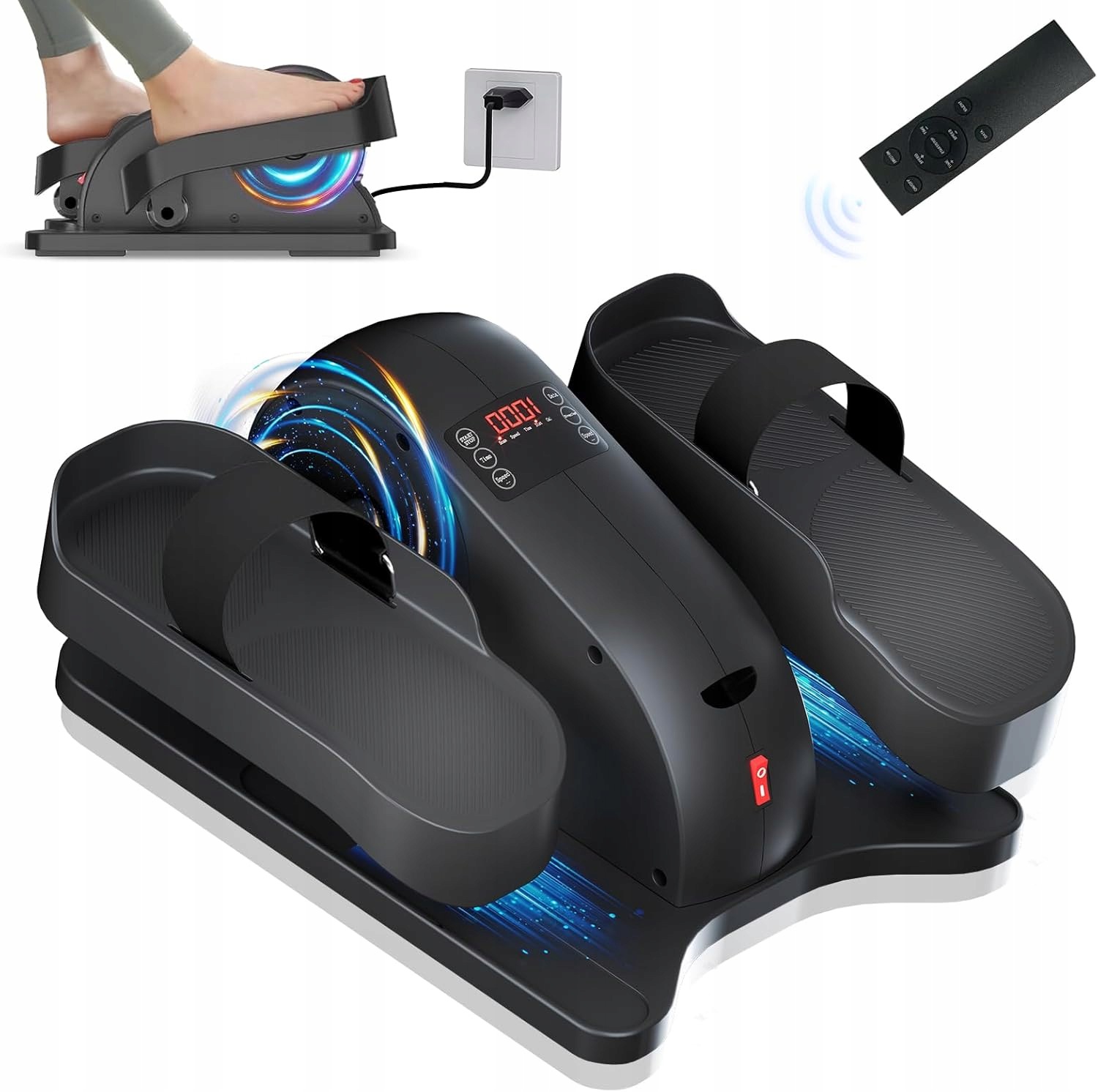 Elektrický Eliptický Stolní Trenér 12 Rychlostí LCD Masáž Nohou