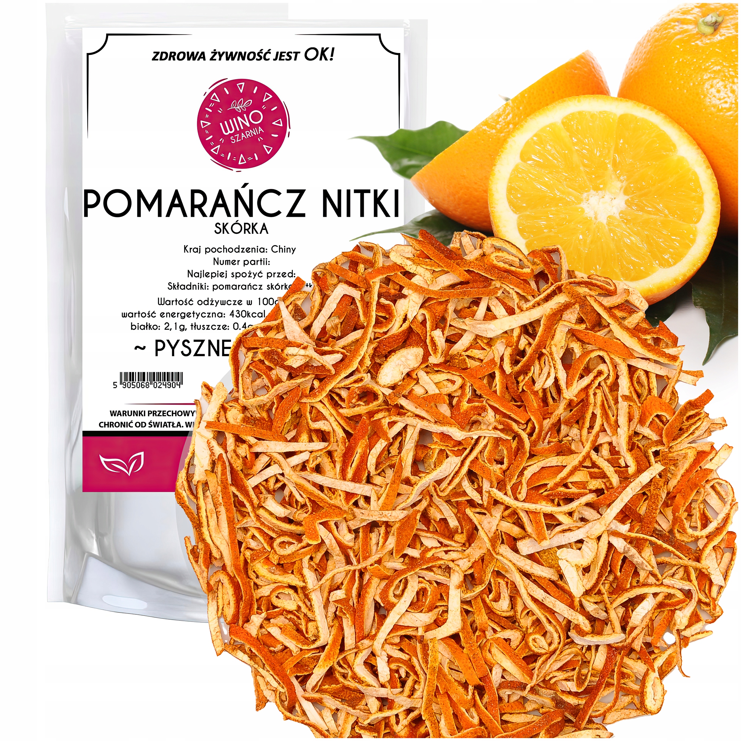 Levně Pomeranč Sušená kůra Nudličky Jedlé ovoce na pivo Čaj Jogurt 1kg