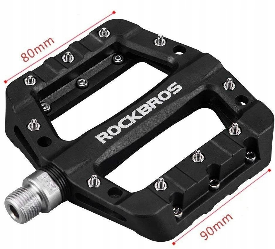LEKKIE PEDAŁY PLATFORMOWE WYTRZYMAŁE Z PINAMI UNIWERSALNE ROCKBROS KOMPLET Waga 372 g