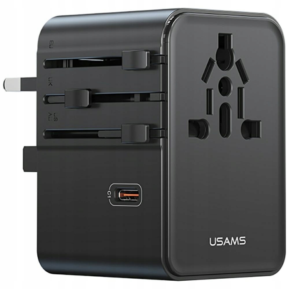 Síťová nabíječka Usams Travel Adapter CC310 3xUSB-C 70W 4v1 Us/au/eu/uk c
