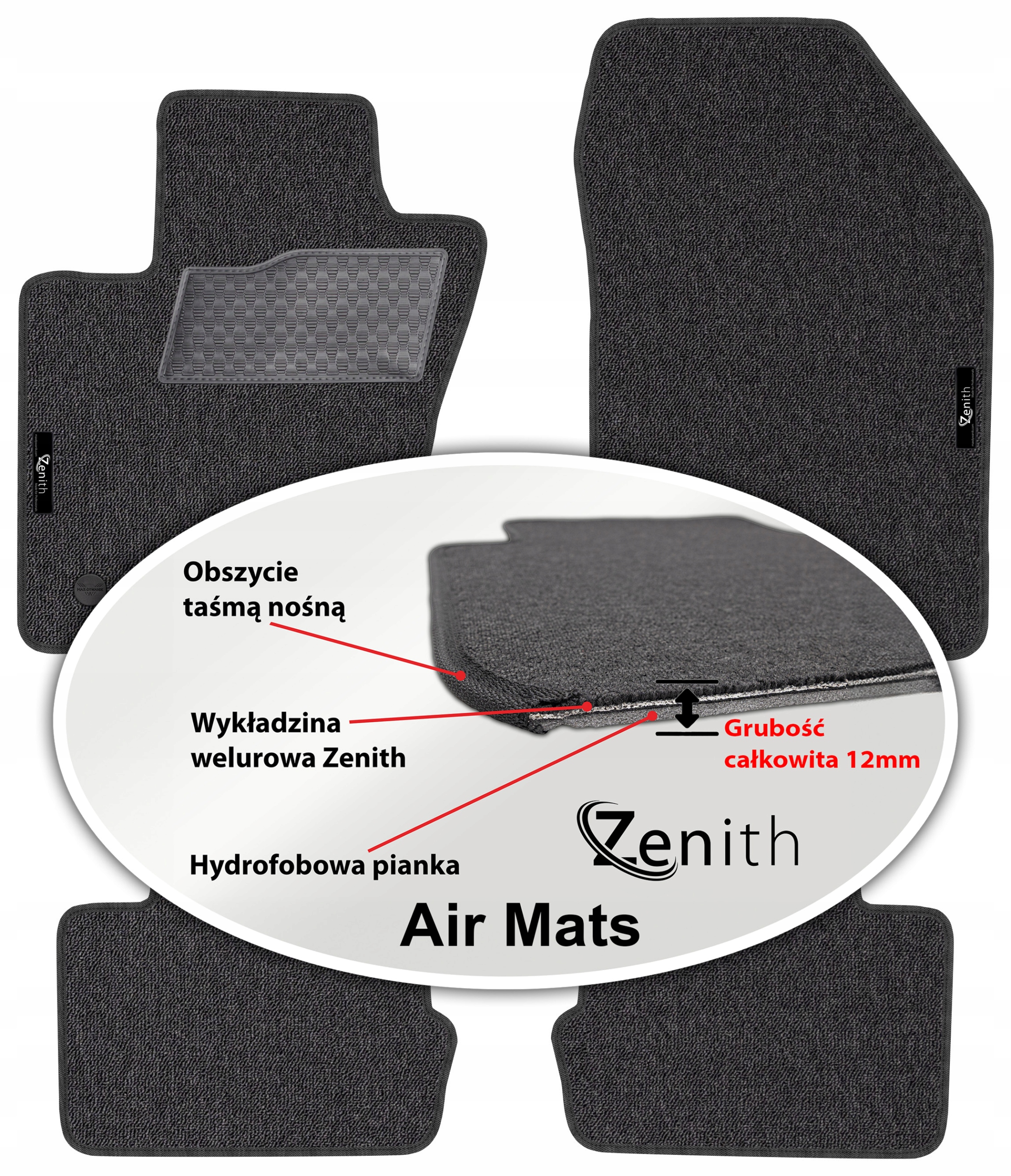 Fiat 500X 2014 Velúrové koberčeky do auta Zenith Air Mats