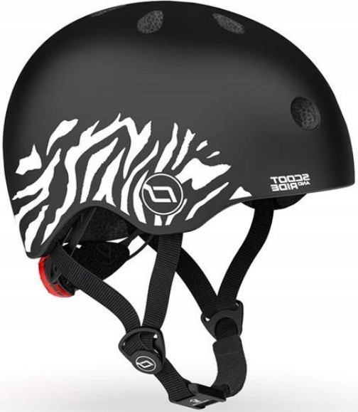 Scoot And Ride Kask Xxs-s Zebra dla dzieci regulacja 45-50cm rowerowy Led