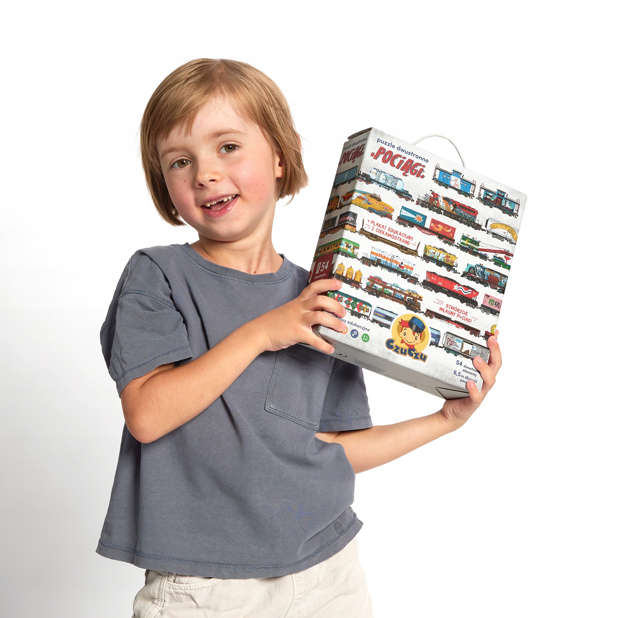 CzuCzu Puzzle dwustronne Pociągi I łącz jak chcesz 5+ Liczba elementów 54