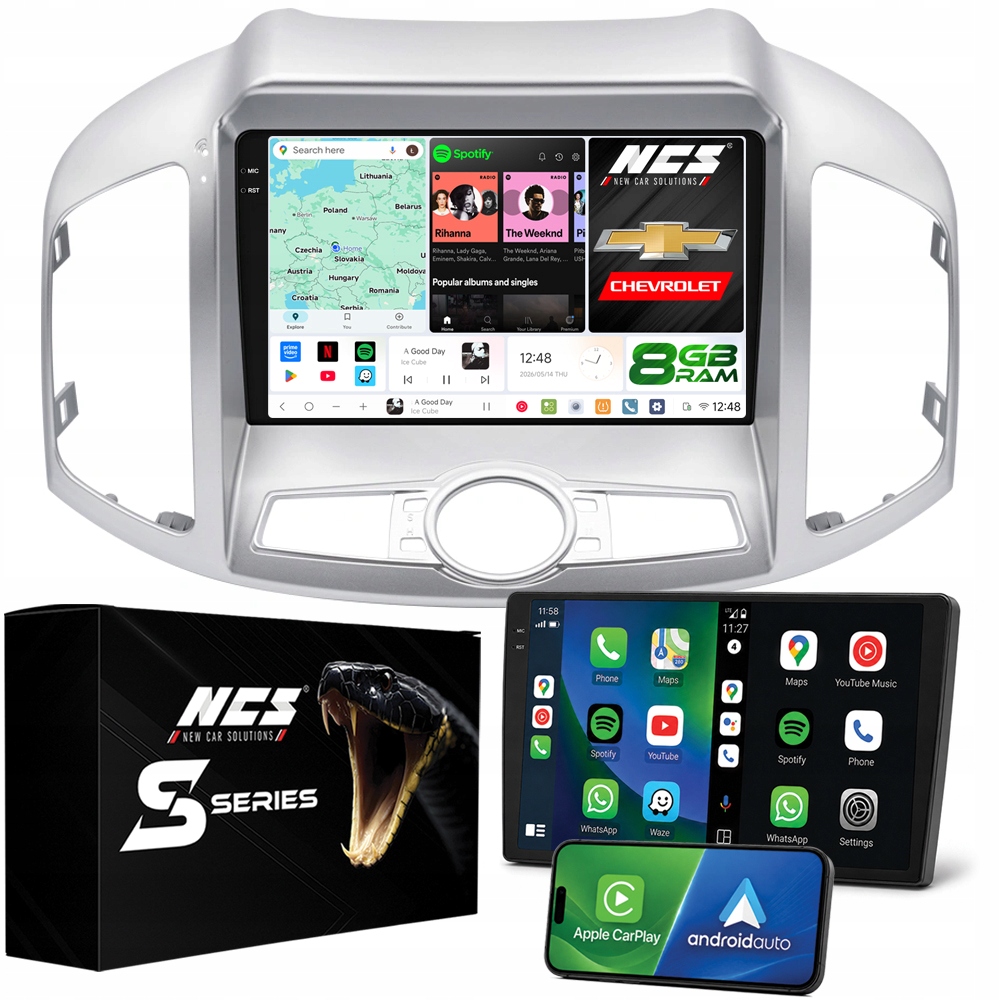 Rádio Navigace Ncs DS9 Chevrolet Captiva 2012-2017 Android 8GB Lte 9″