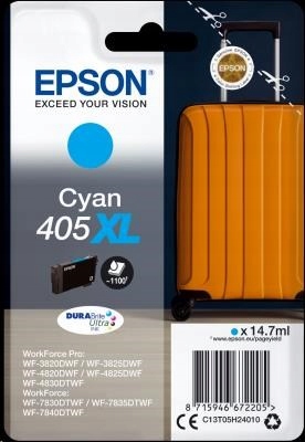 Jednorazové balenie atramentu Epson Cyan 405XL Durabrite Ultra…