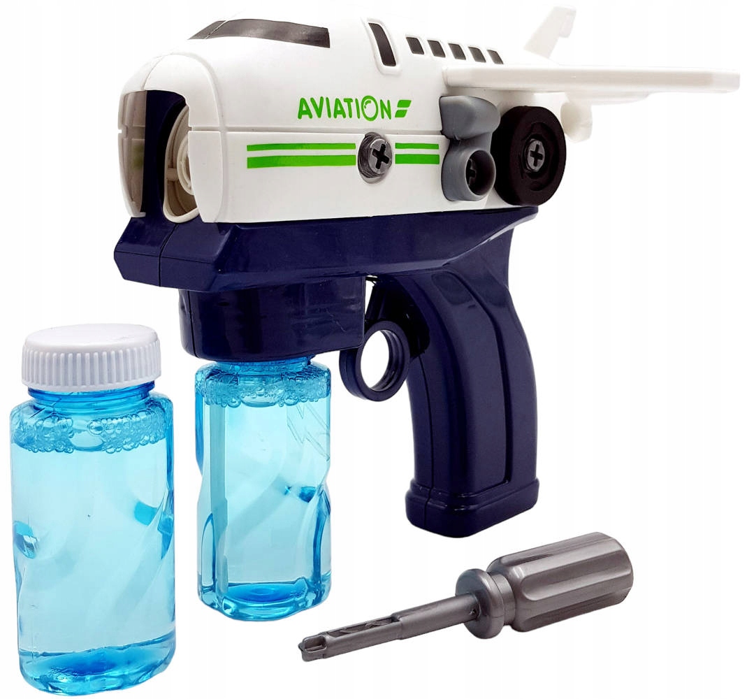 PISTOLET NA BAŃKI MASZYNA SAMOLOT DO BANIEK + PŁYN Kolor wielokolorowy