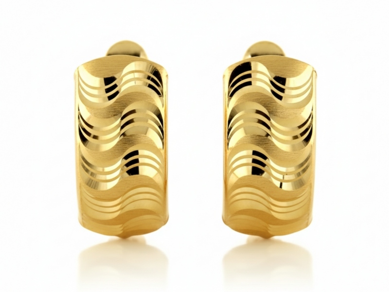 Náušnice Zlaté 585 nádherné lesklé anglické zapínání jako dárek