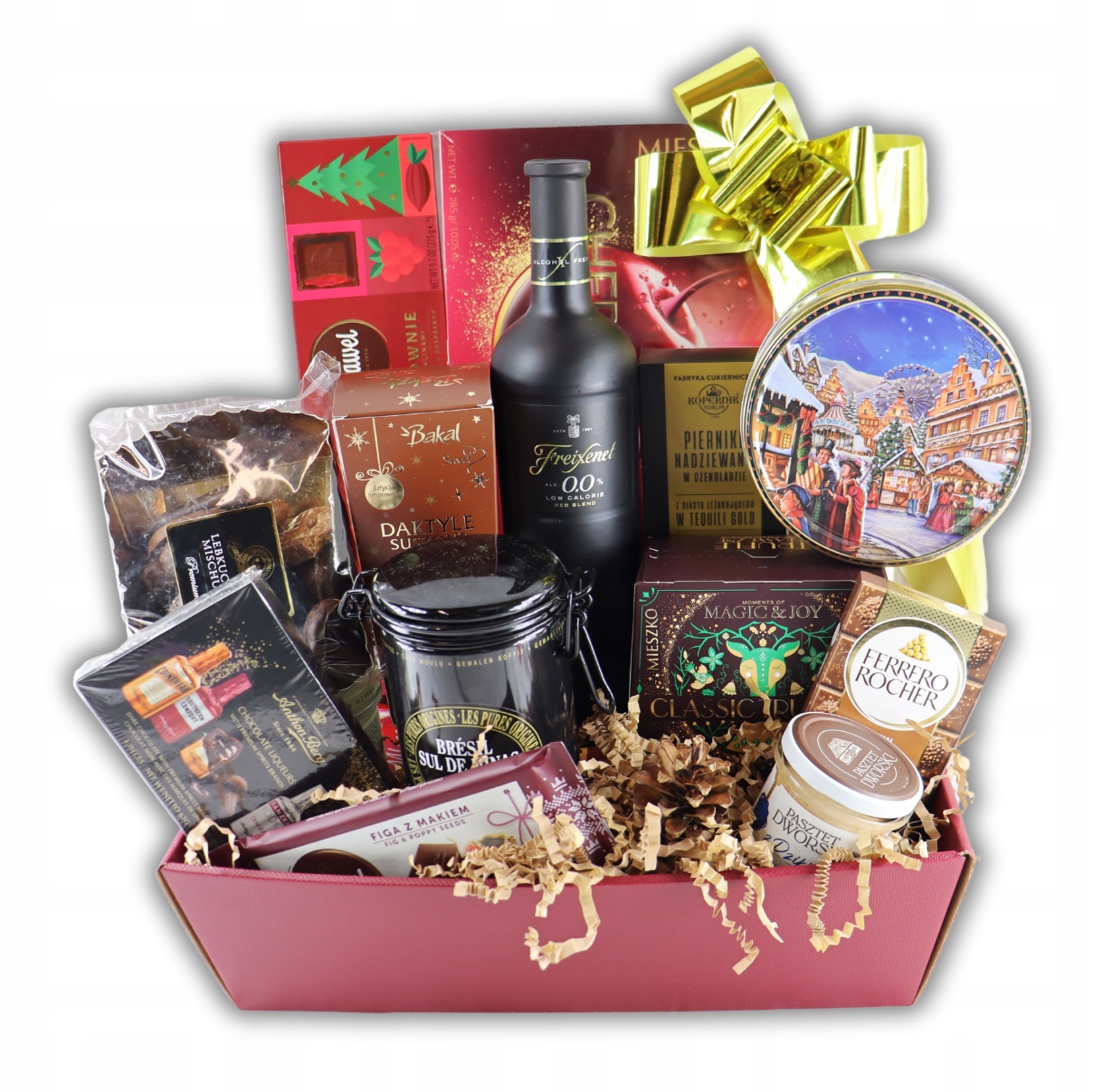 Levně Dárkový koš Vánoční hostina Deluxe s vínem, narozeninové dárky