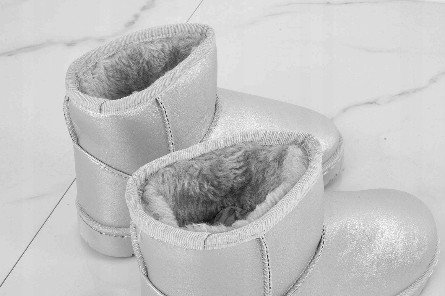 ŚNIEGOWCE BOTKI KOZAKI OCIEPLANE SREBRNE 35 Rozmiar 35