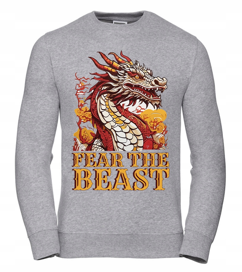 Pánská Mikina Fear The Beast L Šedá Pro něj Chlapa Manžela Chlapa