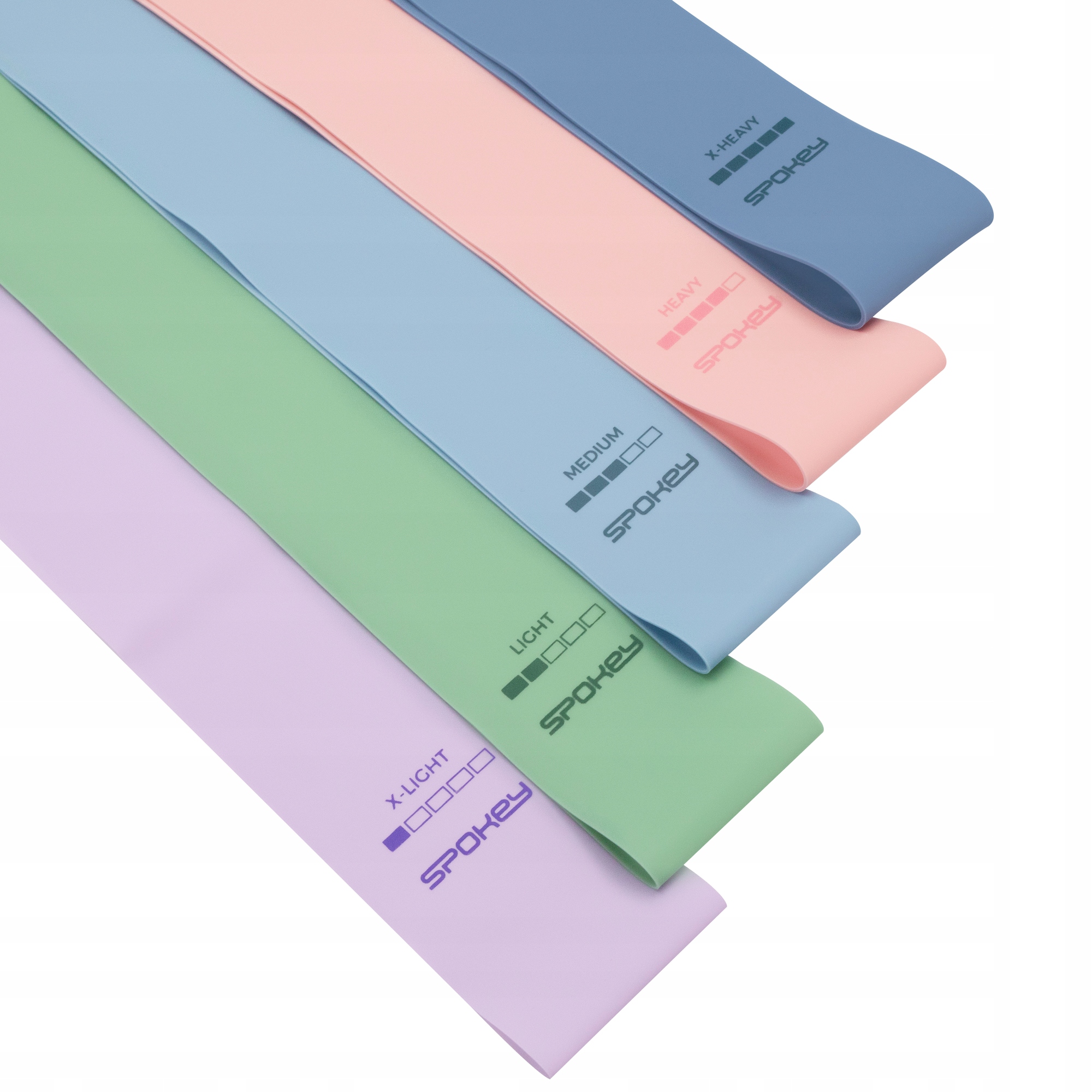 ZESTAW 5 GUM DO ĆWICZEŃ FITNESS MINI BAND TAŚMY OPOROWE MOCNE Marka Spokey