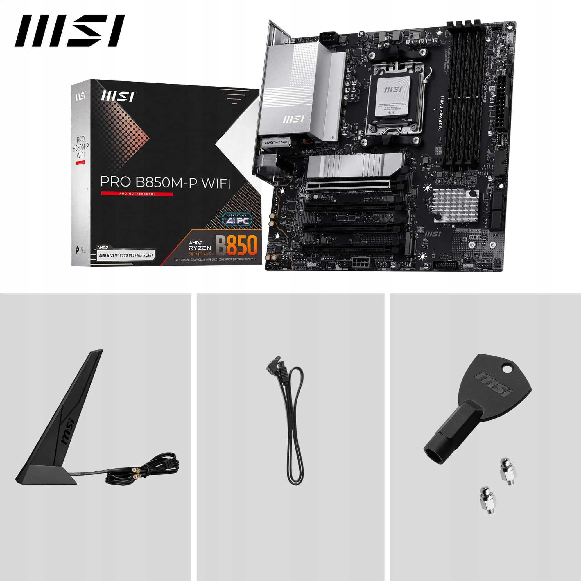 MSI PRO B850M-P WiFi Płyta Główna AMD Ryzen 9000 AM5 DDR5 mATX PCIe 5.0 — miniatura 7