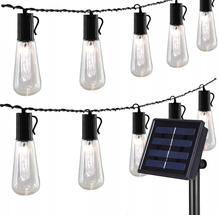 

Girlanda Świetlna Solarna Lampki 20 Led Żarówki