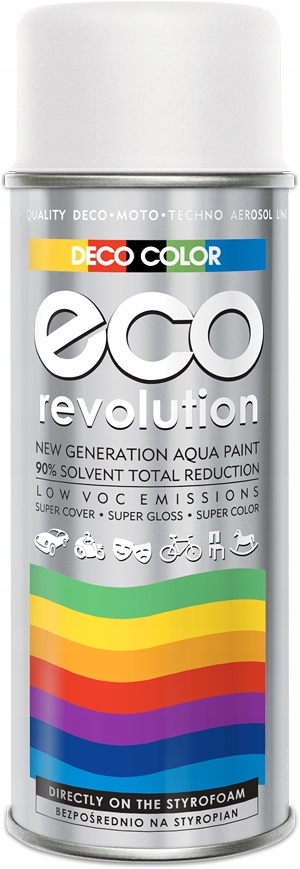 Farba lakier spray Eco Revolution Biały RAL9010 Matowy Eko