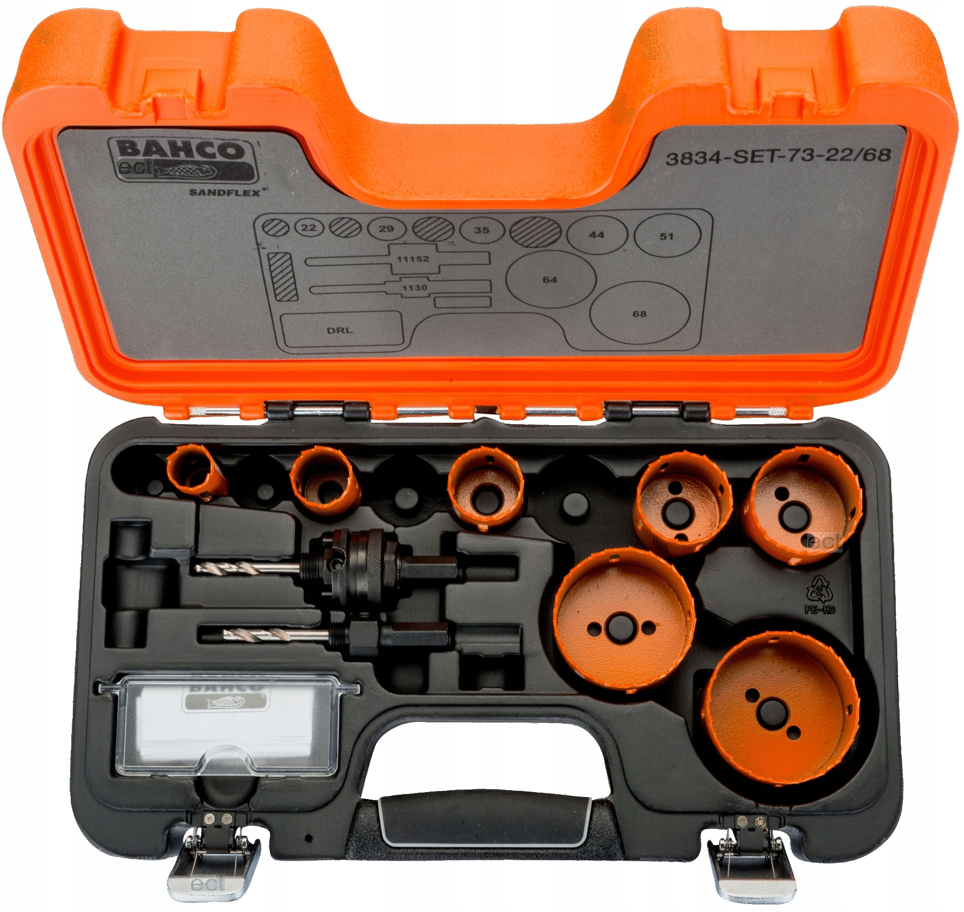 BAHCO 3834-SET-73-22/68 ZESTAW OTWORNIC SANDFLEX