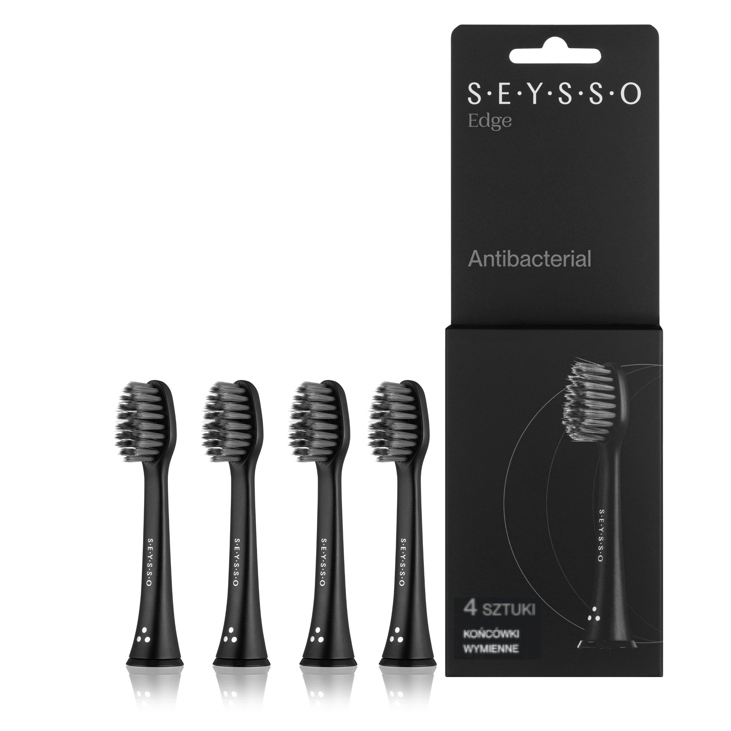 Końcówki do szczoteczki sonicznej Seysso Edge (carbon) Antibacterial 4 szt.