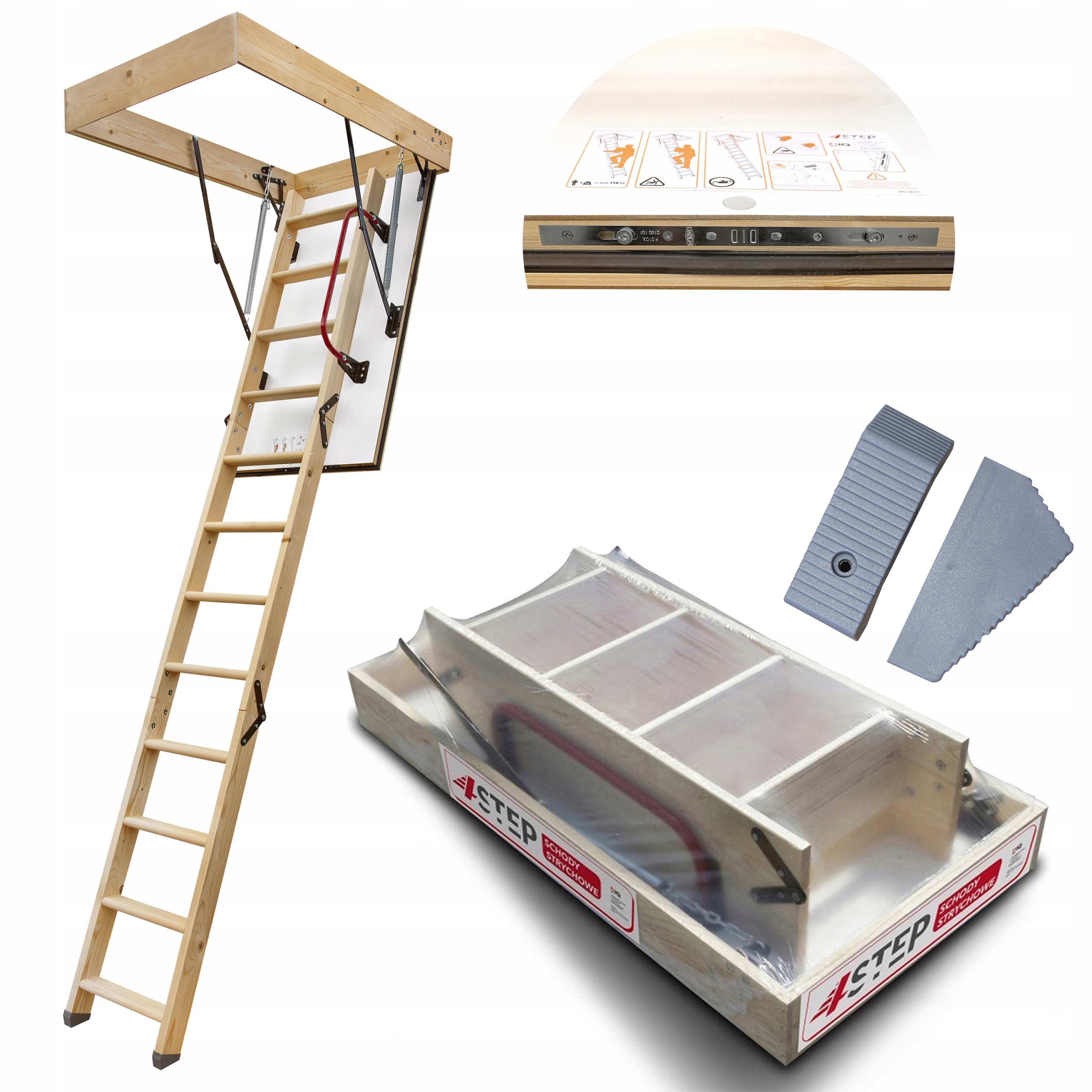 Schody Strychowe Wyłaz na Strych 4STEP Greenline 110x70 35mm 1,05W/m2K