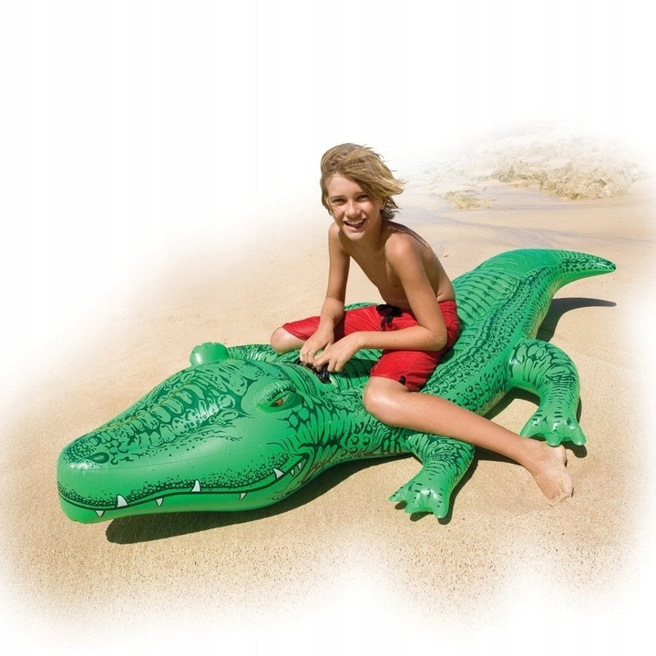 KROKODYL DMUCHANY DUŻY MATERAC DO PŁYWANIA NA WODĘ 168 x 86cm INTEX Marka Intex