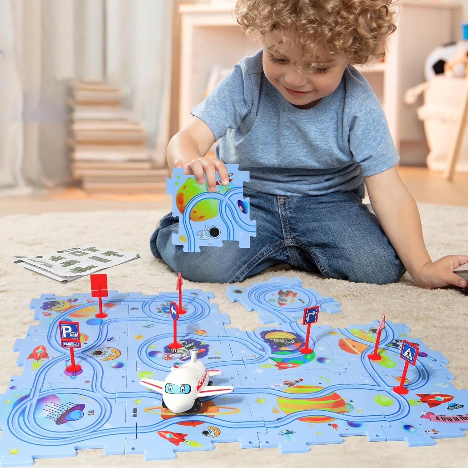 PUZZLE INTERAKTYWNE TOR KOLEJOWY Z PUZZLI TORY LOGICZNE KOSMOS DLA DZIECI Liczba elementów 28