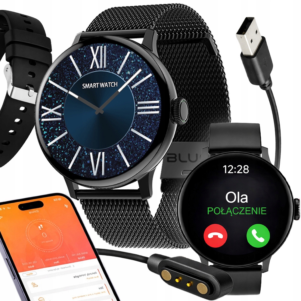 Zegarek Smartwatch Damski Rozmowy Menu Pl Wodoodporny IP68 Opaski