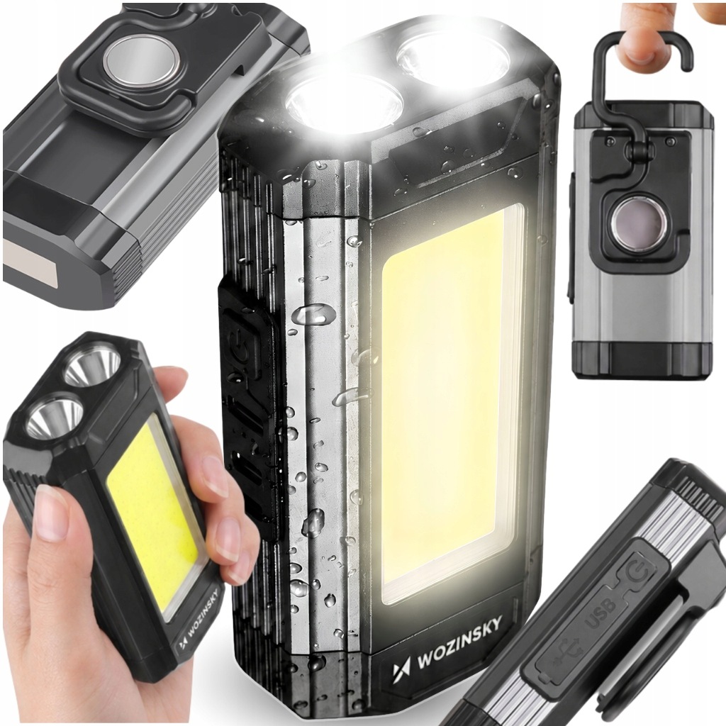 Latarka Lampa Warsztatowa Led Robocza Akumulatorowa Mocna Powerbank 1800mAh