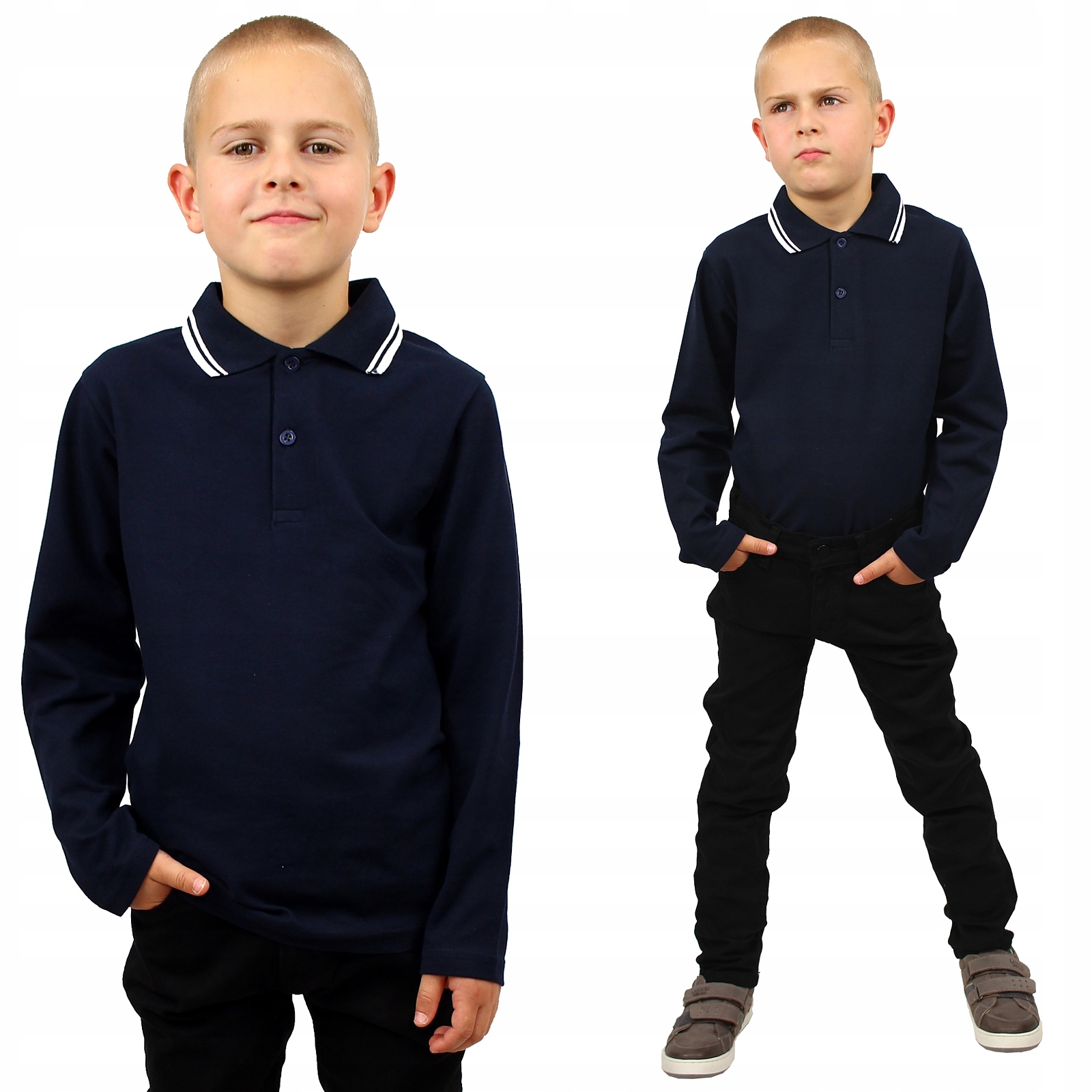 

Bluzka Polo Kołnierzyk Szkoła Rękaw Bawełna 140 10