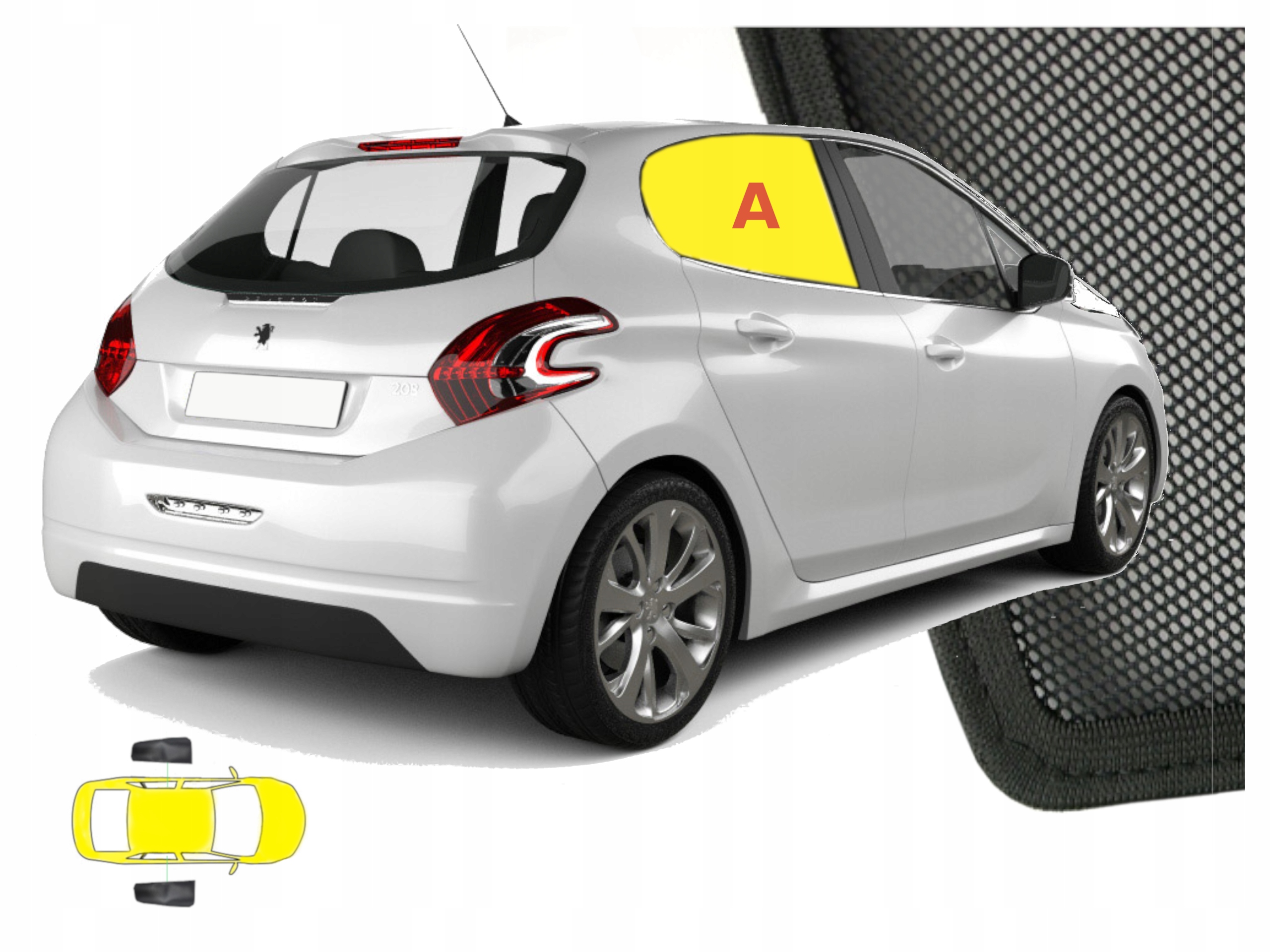 

Osłonki zasłony przeciwsłoneczne Peugeot 208