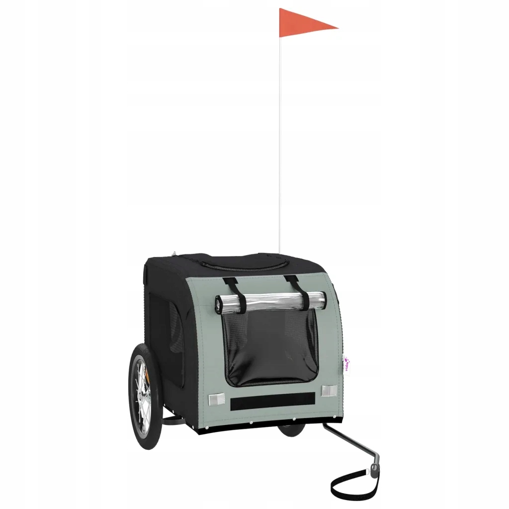 Levně Přívěs na kolo pro zvířata z tkaniny Oxford a železa, černo-šedý