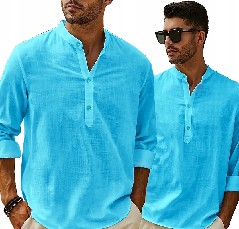 Pánská košile Stojka Casual Bavlněná regular fit Prodyšná na léto