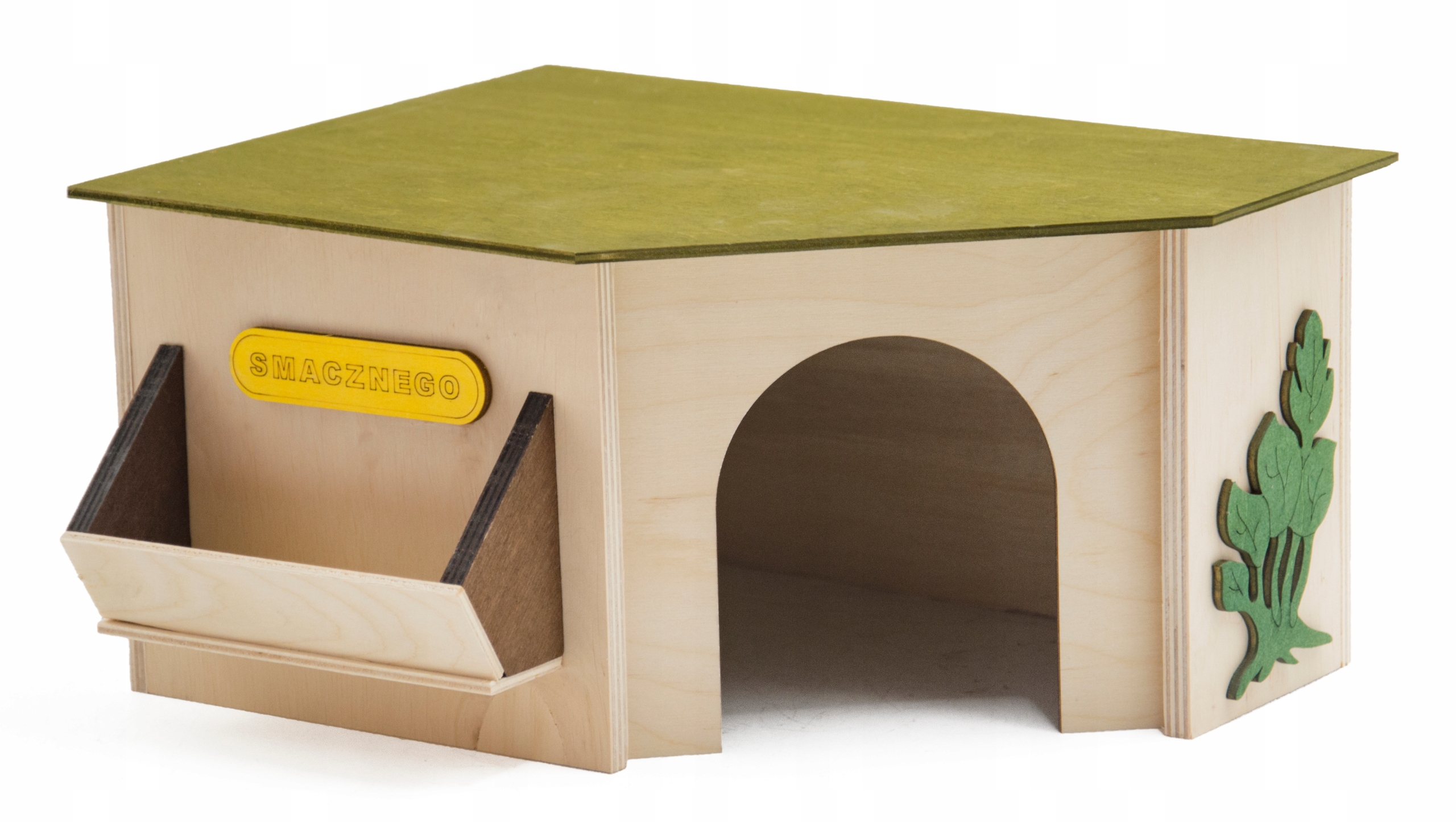 DREWNIANY DOMEK KLATKA DLA ŚWINKI MORSKIEJ KRÓLIKA Głębokość produktu 21.5 cm