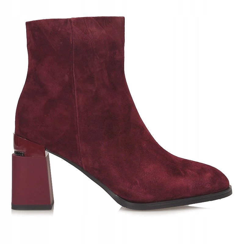 Kožené semišové dámské kotníkové boty S.Barski CR52-718 Wine