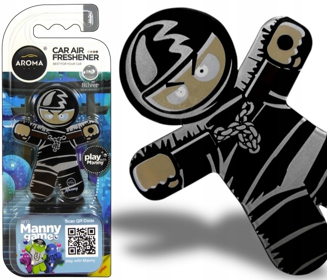 

Aroma Car Manny Ninja Silver Odświeżacz w kratkę