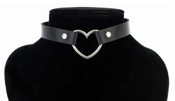

Choker skóra serce Punk Goth
