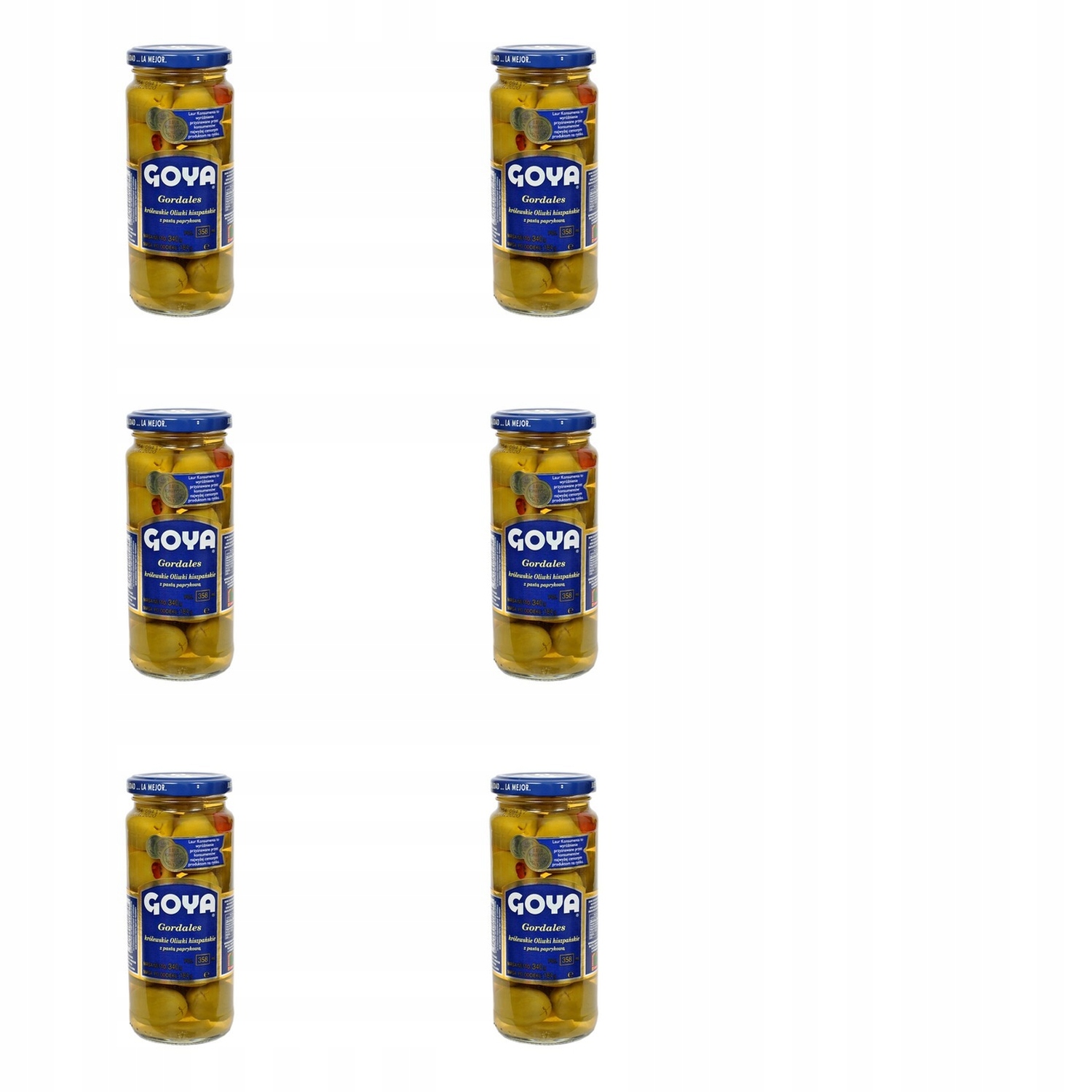 6x 358ml Goya gordales oliwki hiszpańskie z pastą paprykową Zgrzewka