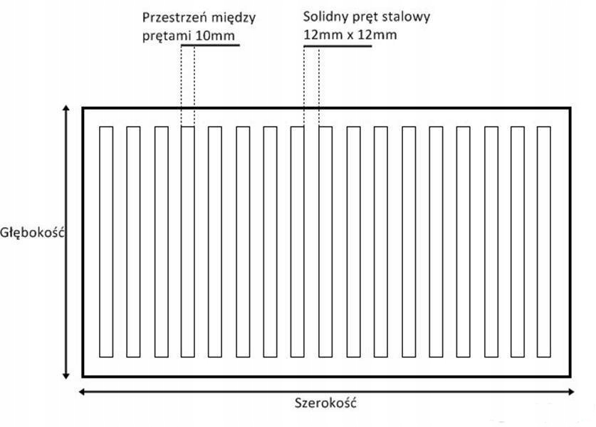 KRATKA RUSZT STALOWY TABLICZKOWY 45x30 DO KOMINKA Typ Inne elementy