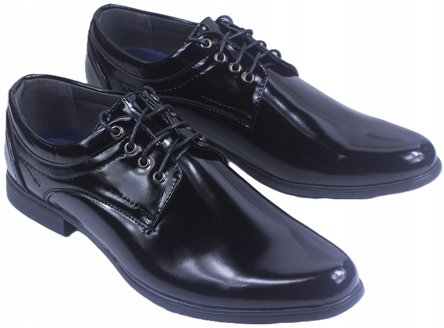 Buty męskie półbuty lakierki wizytowe garnituru SD1042-1 czarne