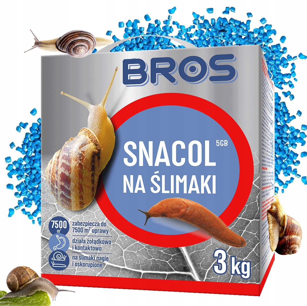 Bros Snacol Granulat Trutka Na Ślimaki 5GB Środek Zwalcza Ślimaki 3kg