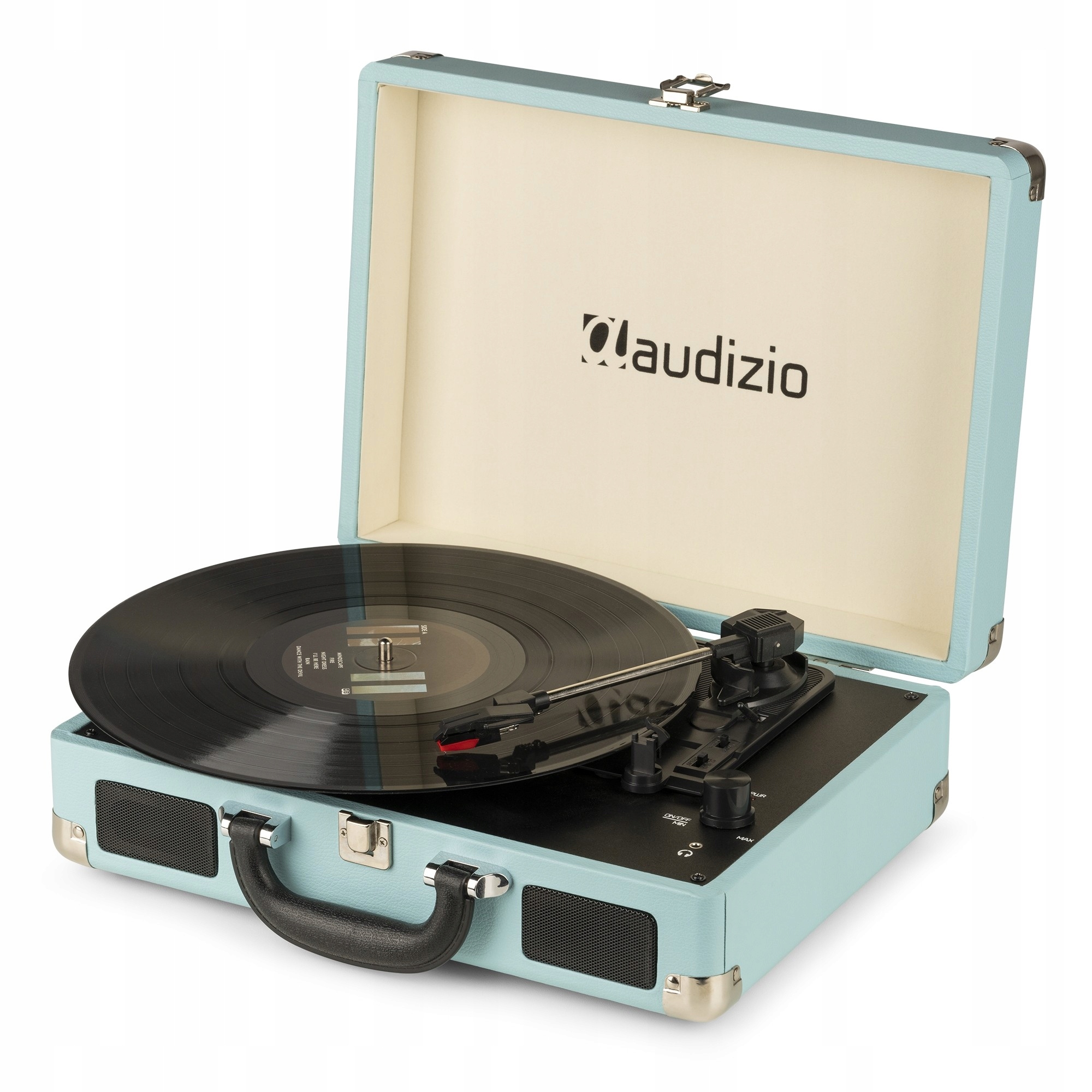 Gramofon Audizio RP114 Głośniki Aux in Miętowy Gramofon w Walizce