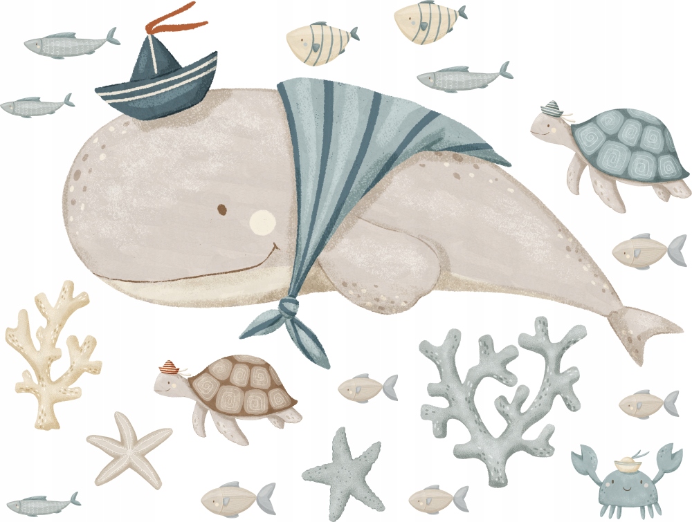 Naklejki Na Ścianę Dla Dzieci Morskie Ocean NR.2