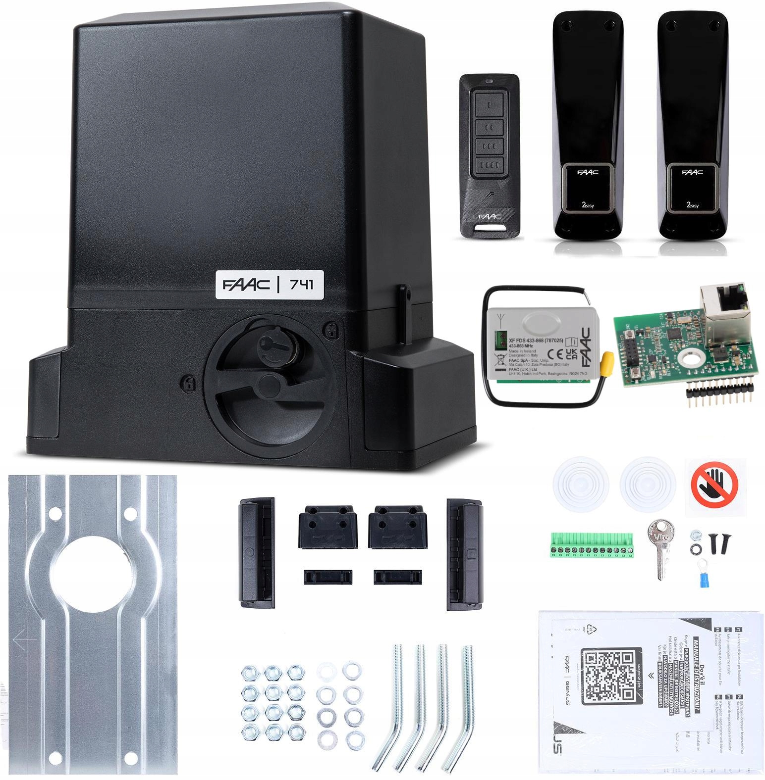 Zestaw Delta 3 Smart Faac 741C do 900kg bram przesuwnych z centralą E781