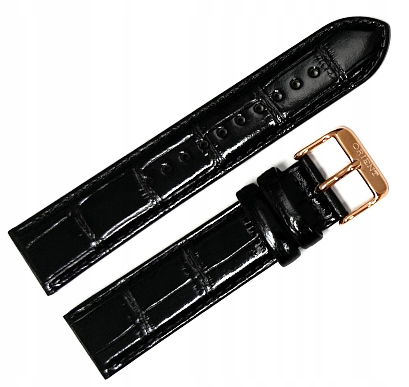 Originální Kožený Černý Lesklý Řemínek Na Hodinky Orient Bambino 21 mm