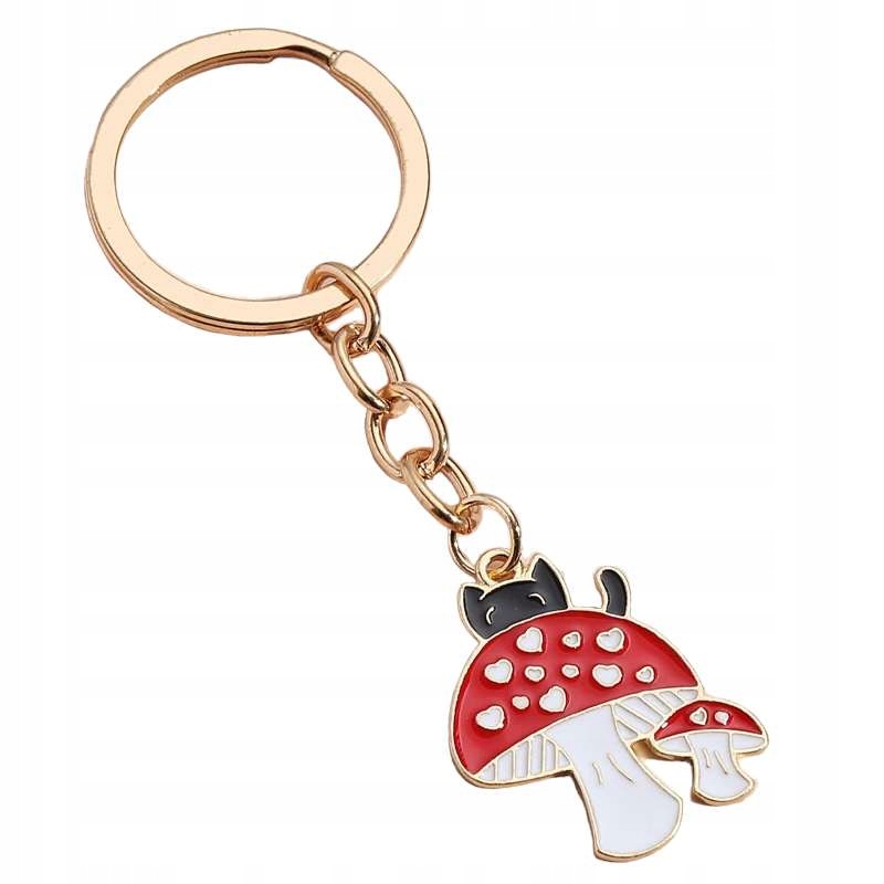 Brelok Brylok Do Kluczy Amanita Muscaria Muchomor Czerwony Metalowy
