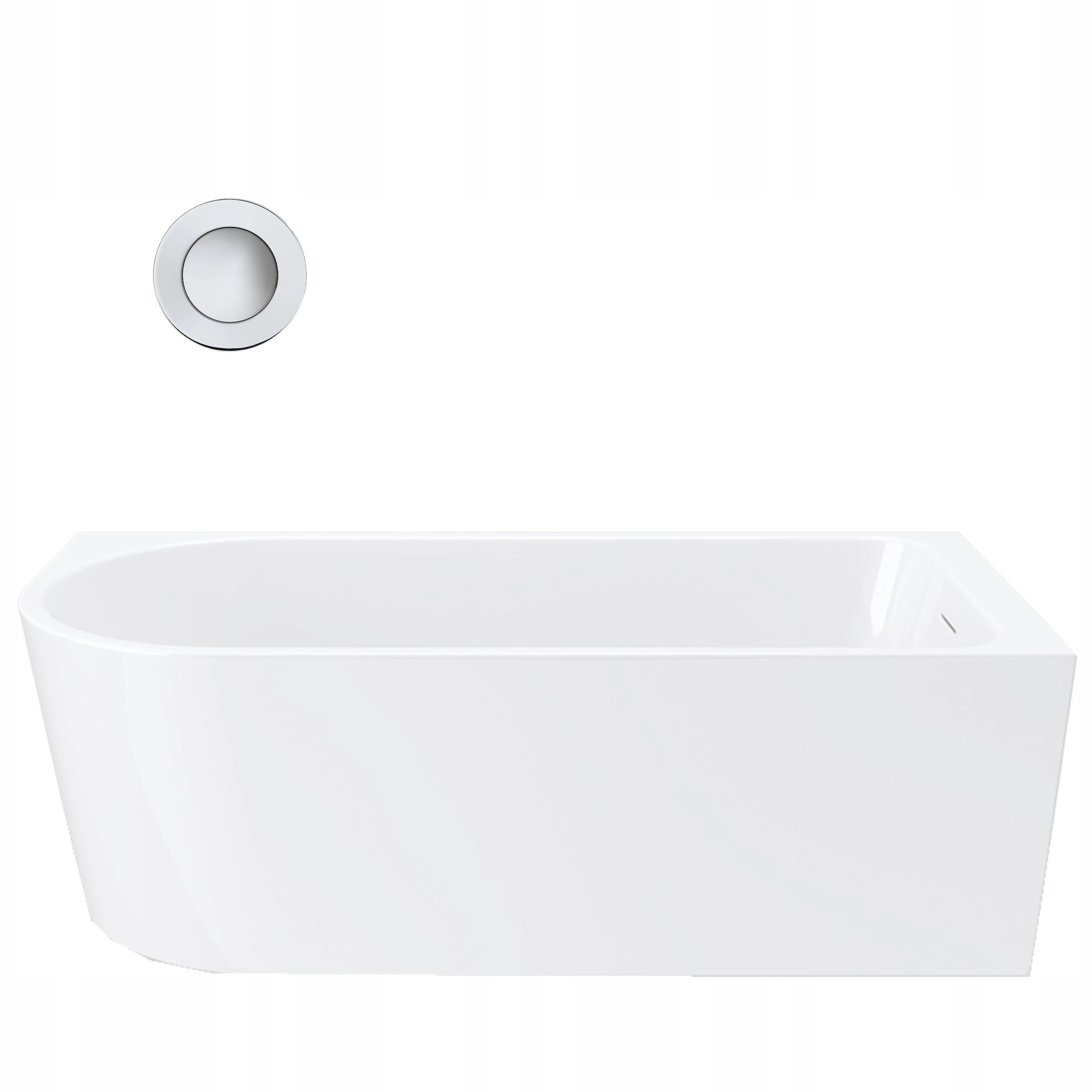 Wanna Wolnostojąca Narożna 160 Prawa Invelia V220LPCH Korek Klik Chrom