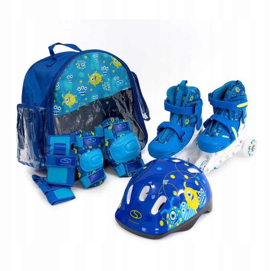 Zestaw Łyżworolki Kask Ochraniacze R.30-33 Smj
