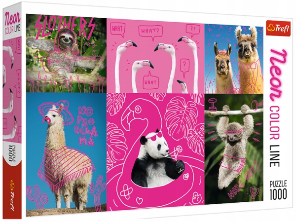 

Puzzle 1000 El. Neon Color Line Szalone Zwierzaki