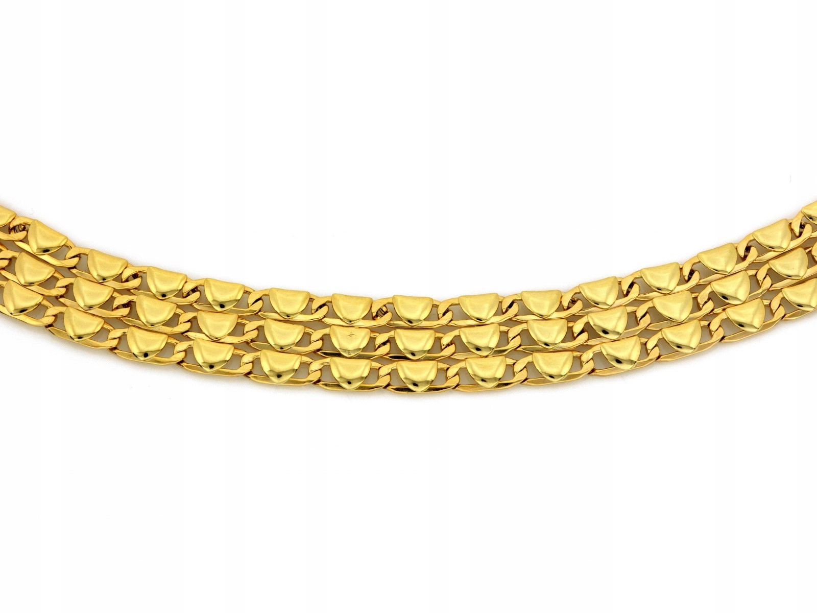 Zlatý náramek 585 s širokou páskou 18 cm, elegantní vzor 8.09 g jako dárek