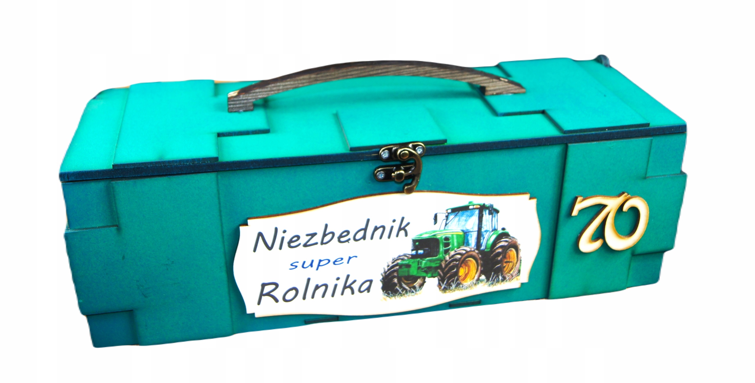 Vtipný Dárek k 70. narozeninám farmáře – krabička na alkohol!
