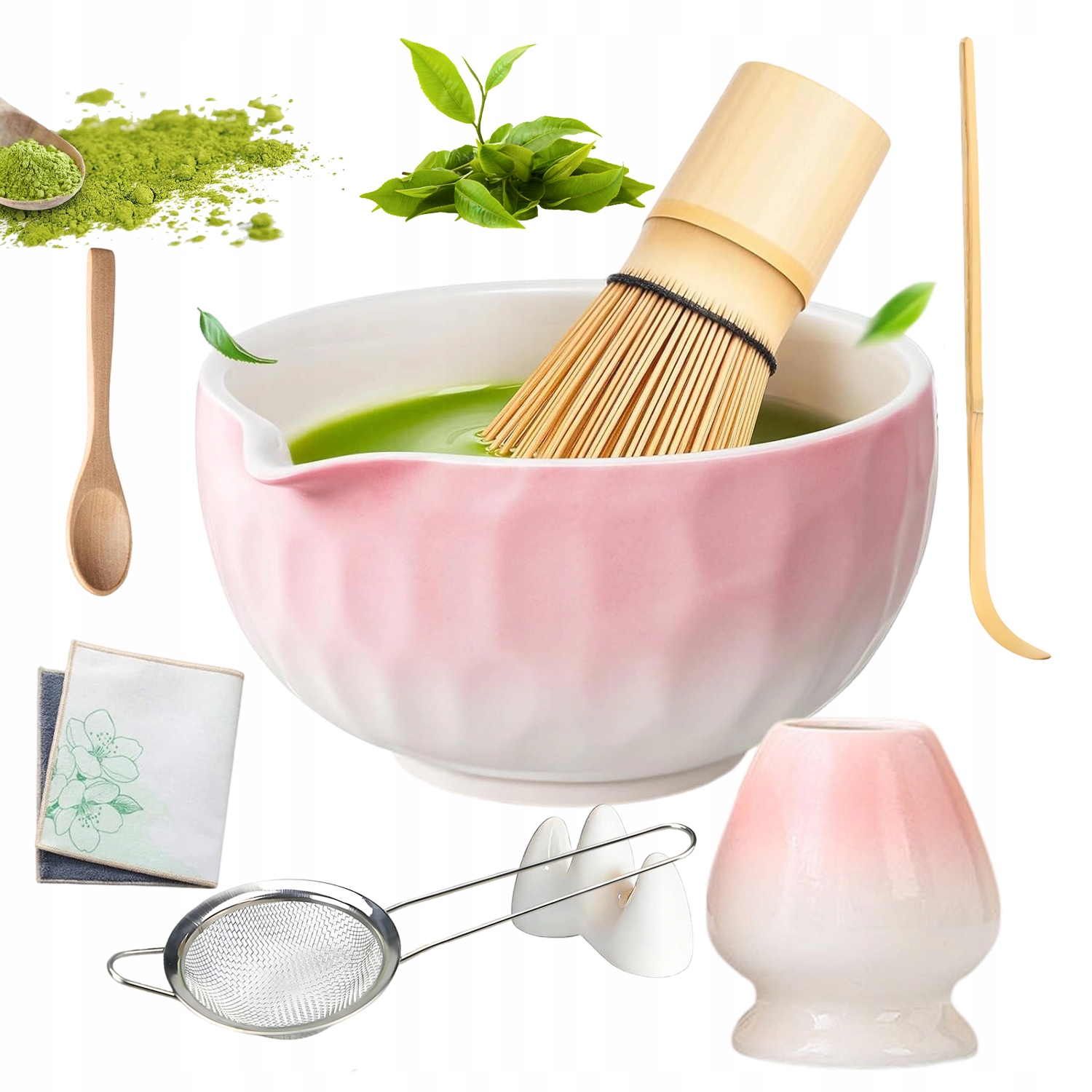 Matcha Sada Na Čaj S Bambusovou Metlou Z Bambusu 8 Ks