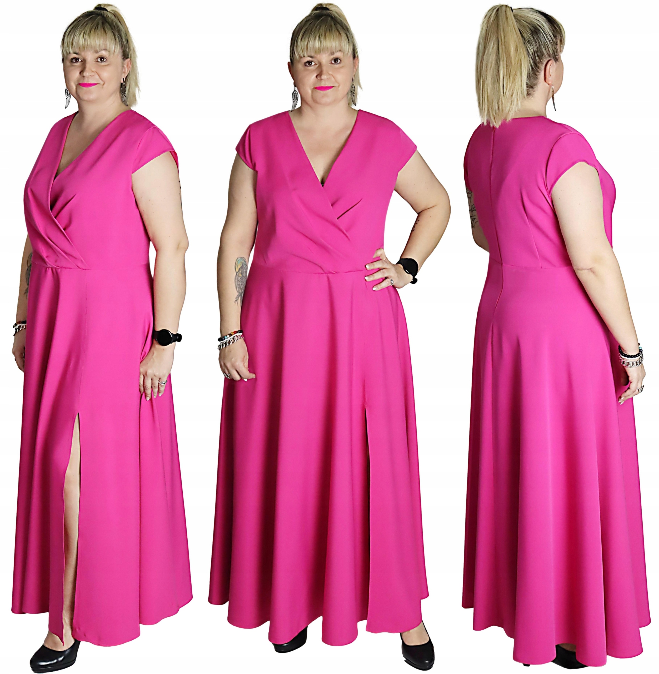 Efegancka Šaty Maxi barva Fuchsie vel 50